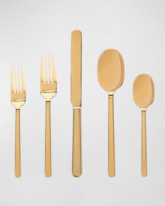 Godinger Rail Golden 20-Piece Flatware Set