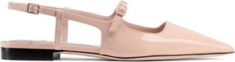 Jimmy Choo London Stijlvolle ballerinas met enkelbandje - Dames - Ballerinas - Roze - 36 EU - Leer - Schoenen