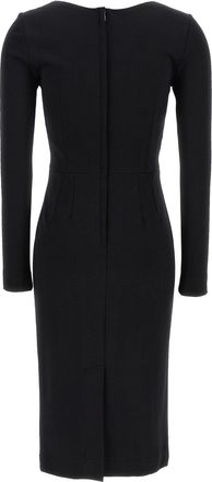 Dolce & Gabbana Womens Black Viscose Midi Dress