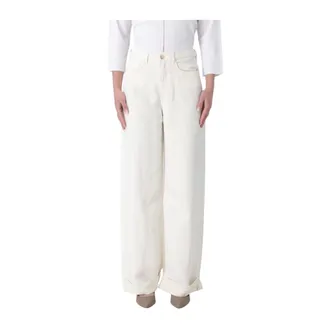 Emporio Armani Wide Jeans, female, White, Size: W28 Wide Jeans