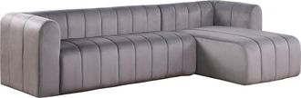 Habitat et Jardin Habitat Et Jardin - Sof&aacute; Esquinero De Terciopelo victor Hugo - 3 Plazas - Gris