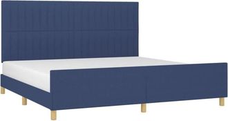 vidaXL Cama Sin Colch&oacute;n Tela Azul 200x200 Cm Vidaxl