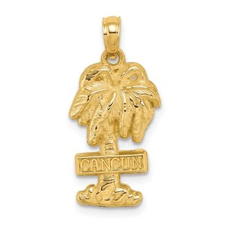 Diamond2Deal 14k Yellow Gold CANCUN Palm Tree Charm Pendant