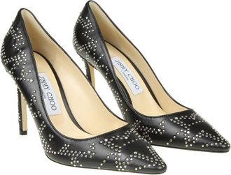 Jimmy Choo London Black Stud Embellished Heeled Pumps Size 37