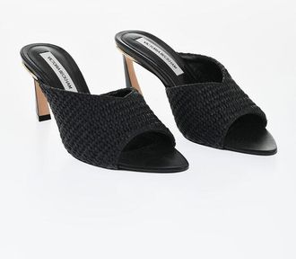 Victoria Beckham Raffia AVON Mules with Golden Detail 7,5cm size 36