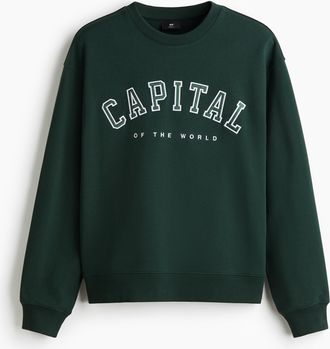 H&M Sweatshirt in Loose Fit - Green