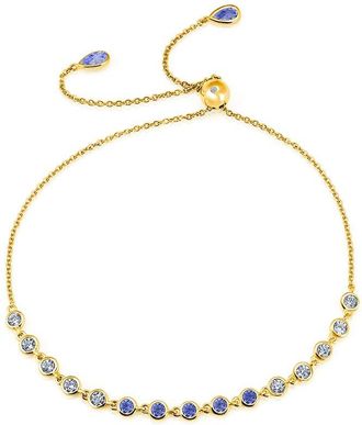 Crislu 18K Gold Over Silver Cz Bracelet