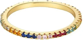 Adornia Adornia 14K Plated Rainbow Cz Eternity Band