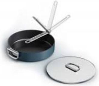 Joseph Joseph Sart&eacute;n Antiadherente Joseph Joseph Space De 30 Cm (12), Mango Plegable De Acero Inoxidable, Apta Para Inducci&oacute;n Y Horno Hasta 232&deg;c, F&aacute;cil Almacenamie