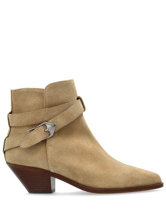 Isabel Marant 60mm suede ankle boots - women - Calf Leather/Leather/Leather - 36 - Brown