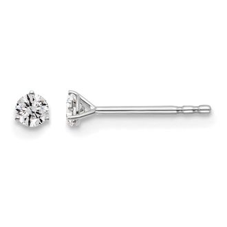 Diamond2Deal 14k White Gold 1/7 ct Round Lab Grown Diamond Stud Earrings VS Clarity, D-E Color