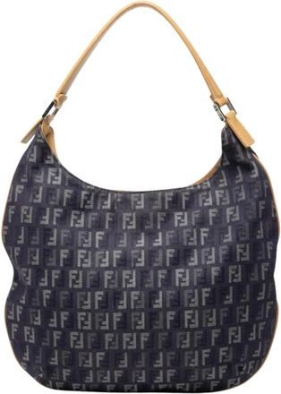Fendi Pre-owned Printed Hobo Bag - Dames - Vintage Schoudertas - Blauw - ONE Size - Vintage