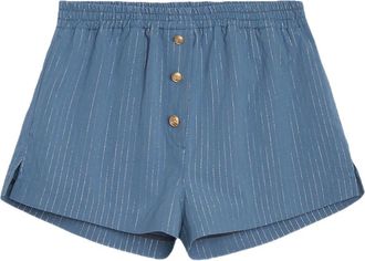 A Paper Kid Shorts plissettati con bottoni - Blu