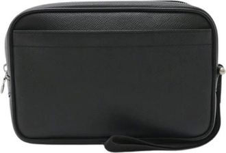 Louis Vuitton Pre-owned Clutches, male, Black, Size: ONE SIZE Pre-owned Taiga Clutch Bag