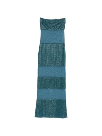 Os&eacute;ree Lumiere Stripes Long Dress