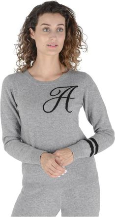 Dee Ocleppo Truien & Vesten, Dames, Grijs, L, Kasjmier, Cashmere Trui met Ronde Hals Stockbridge