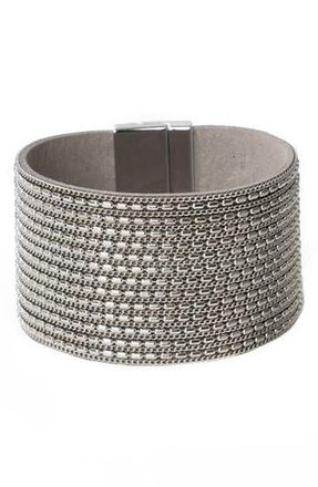 Saachi Mixed Chain Cuff Bracelet in Grey at Nordstrom Rack