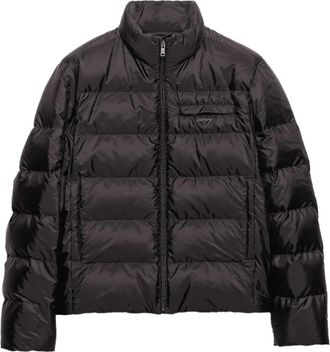 Prada Gewatteerd jack met opstaande kraag - Zwart