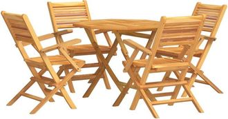 vidaXL Vidaxl - Juego De Comedor Para Jard&iacute;n 5 Piezas Madera Maciza De Teca