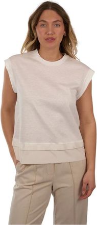 PESERICO Overhemden, Dames, Wit, M, Katoen, Straight Top