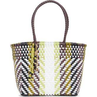 Steve Madden BSunny Woven Tote in Black/Green Multi Woven at Nordstrom Rack