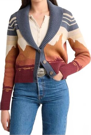 Pendleton Western Scenic Cardigan In Sunrise Ombre