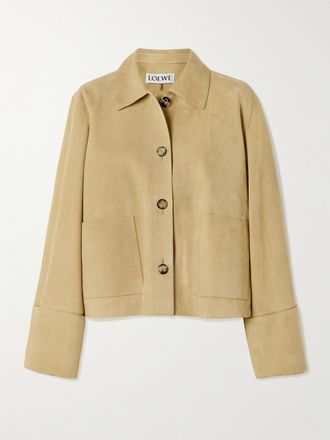 Loewe Giacca In Camoscio A Pannelli - Marrone