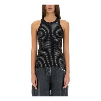 The Attico Sleeveless Tops, female, Black, Size: S Tank Top