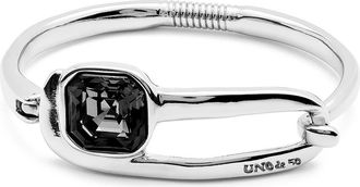 UNOde50 Bracelet with Black Faceted Glass in Silver at Nordstrom, Size Medium