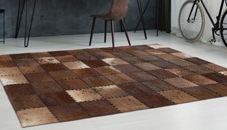 Arte Espina Teppich »Voila 100« rechteckig 5 mm Höhe handgenähter Flachflor-Teppich im Patchwork-Design