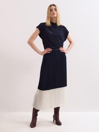 Phase Eight Eleanor Pleated Midi Skirt in Navy at Nordstrom, Size 14