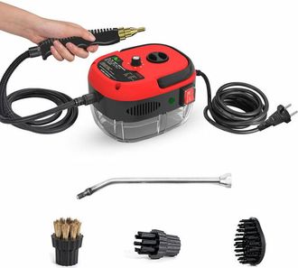 OEM M&aacute;quina De Limpieza A Vapor Port&aacute;til De Alta Temperatura Y 2500 W Con Cabezales De Cepillo Para Muebles De Cocina, Ba&ntilde;o Y Coche (roja)