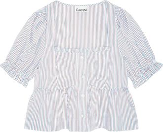 Ganni Blusa a righe - Bianco