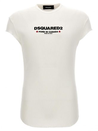 Dsquared2 White Logo Print T-shirt