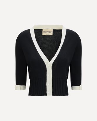 Valentino Cardigan bicolore con scollo a V Woman L