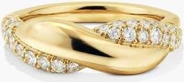 Mejuri D&ocirc;me Brioche Pav&eacute; Lab Grown Sapphire Ring in 18K Gold Vermeil by MEJURI at Nordstrom, Size 10