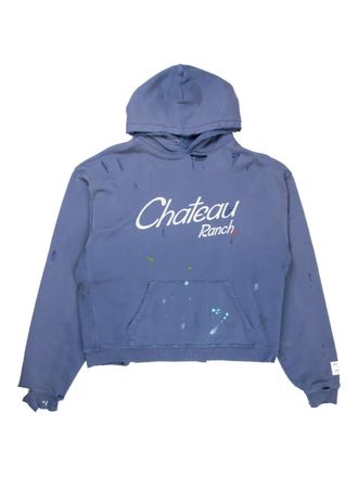Gallery Dept. château ranch distressed hoodie - unisex - Supima Cotton - M - Blue