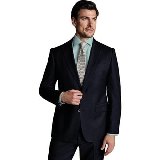 CHARLES TYRWHITT Slim Fit Twill Natural Stretch Suit Jacket in Navy at Nordstrom, Size 46