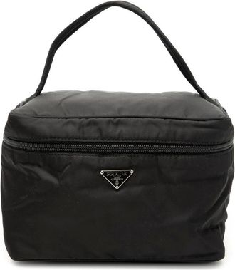 Prada Pre-owned Handbags, female, Black, Size: ONE SIZE Pre-owned Handle Top Zip Case