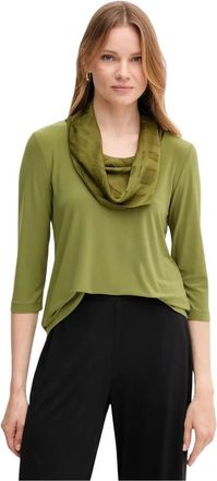 Joseph Ribkoff Top met boothals en 3/4 mouwen - Dames - Blouses - Groen - 3XL - Polyester - Overhemden