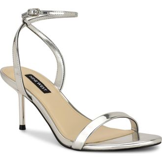 Nine West Waltz Ankle Strap Sandal in Silver at Nordstrom, Size 10