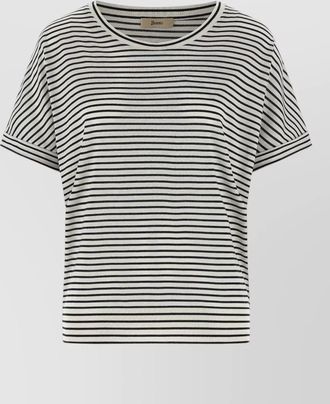 Herno crew neck striped short sleeve top
