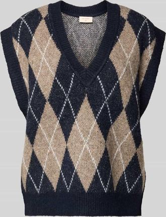 Freequent Pullunder mit V-Ausschnitt Modell Grsargyle in Taupe, Größe XXL