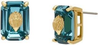 Kurt Geiger Emerald Cut Crystal Eagles Head Stud Earrings in Light Blue at Nordstrom Rack