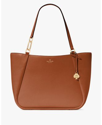 Kate Spade New York Womens Kayla Pebbled Leather Large Tote - Brown - One Size