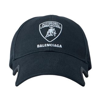 Balenciaga Baseball Cap met Logo Motif - Heren - Petten - Zwart - M - Katoen - Accessoires