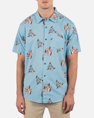 Hurley One & Only Lido Shirt Mens Blue Dream Stretch Short Sleeve DSGL925
