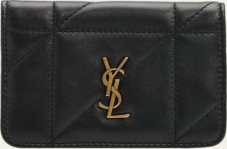 Saint Laurent Quilted Leather YSL Bi-Fold Card Case
