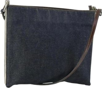 Fendi Pre-owned Cross Body Bags, female, Blue, Size: ONE SIZE Pre-owned Canvas Cross Body Bag