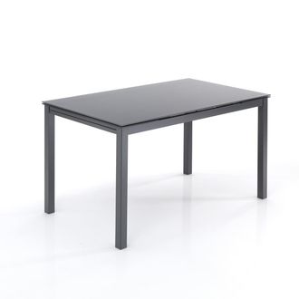 Oresteluchetta Mesa Extensible De Vidrio Y Metal 80x140-200cm Lubbock Grey